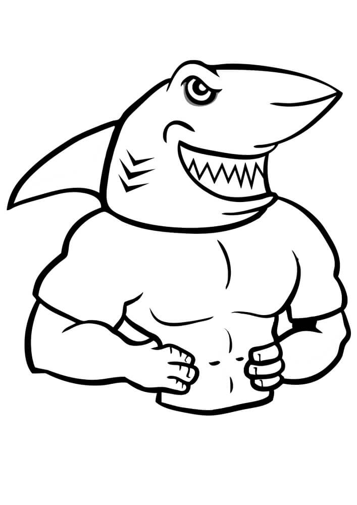 Dibujos de Tiburón Fuerte para colorear