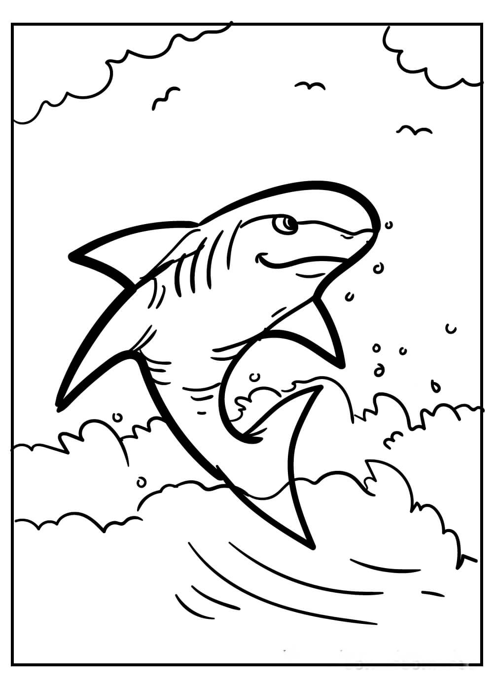 Dibujos de Tiburon Genial para colorear