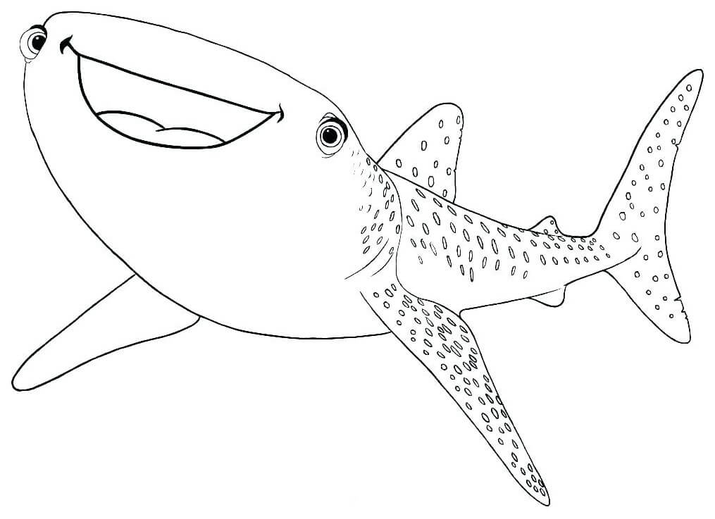 Dibujos de Tiburón Riendo para colorear