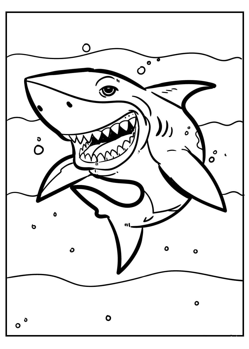 Dibujos de Tiburón Simple para colorear