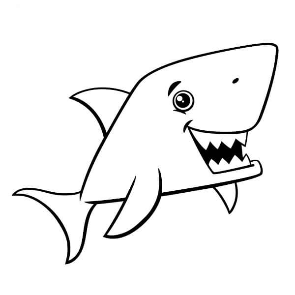 Tiburón de Dibujos Animados para colorir