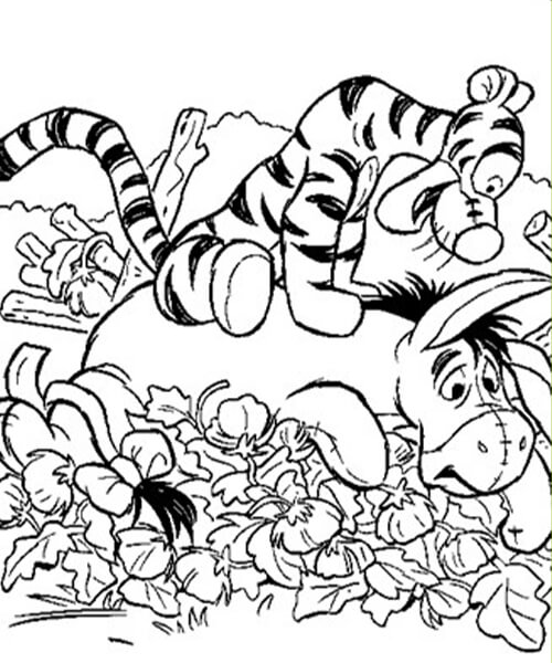 Dibujos de Tigre y Eeyore para colorear
