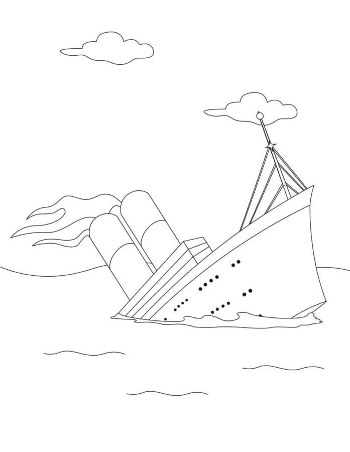 Dibujos de Titanic Hundimiento Básico para colorear