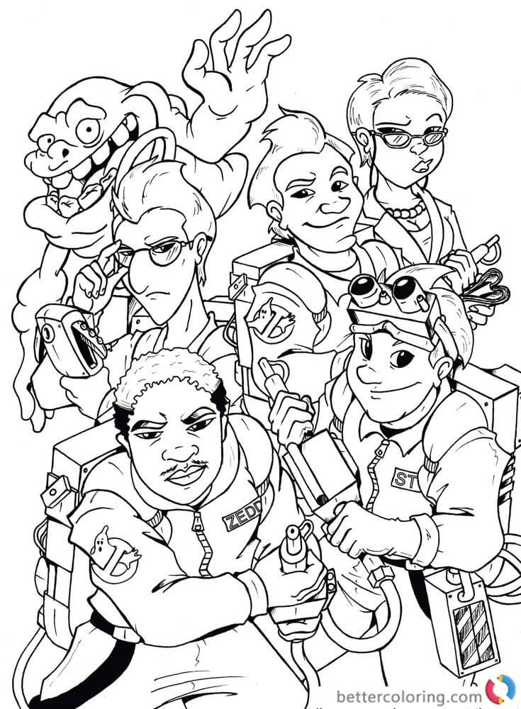 Dibujos de Todos los Personajes de Cazafantasmas para colorear