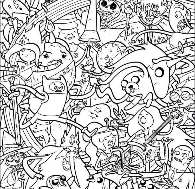 Dibujos de Todos los Personajes de Hora de Aventuras Divertidos para colorear