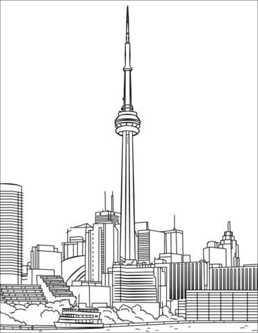 Dibujos de Torre CN Toronto para colorear