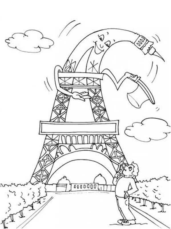 Torre Eiffel Del Señor para colorir