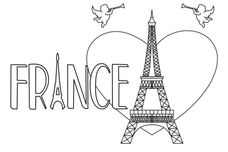 Dibujos de Torre Eiffel En París para colorear
