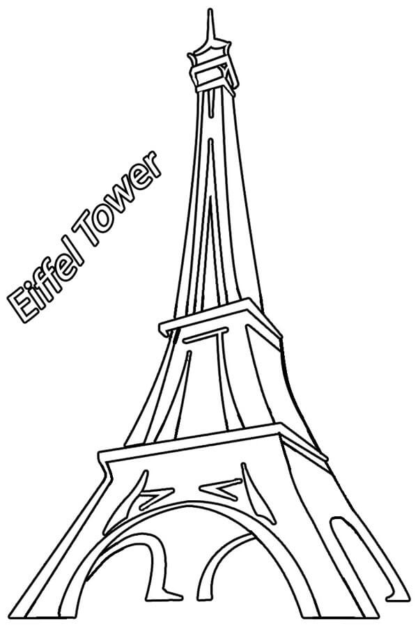 Dibujos de Torre Eiffel sencilla en París para colorear