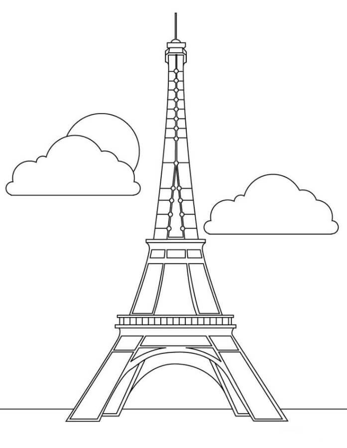 Torre Principal En Francia para colorir