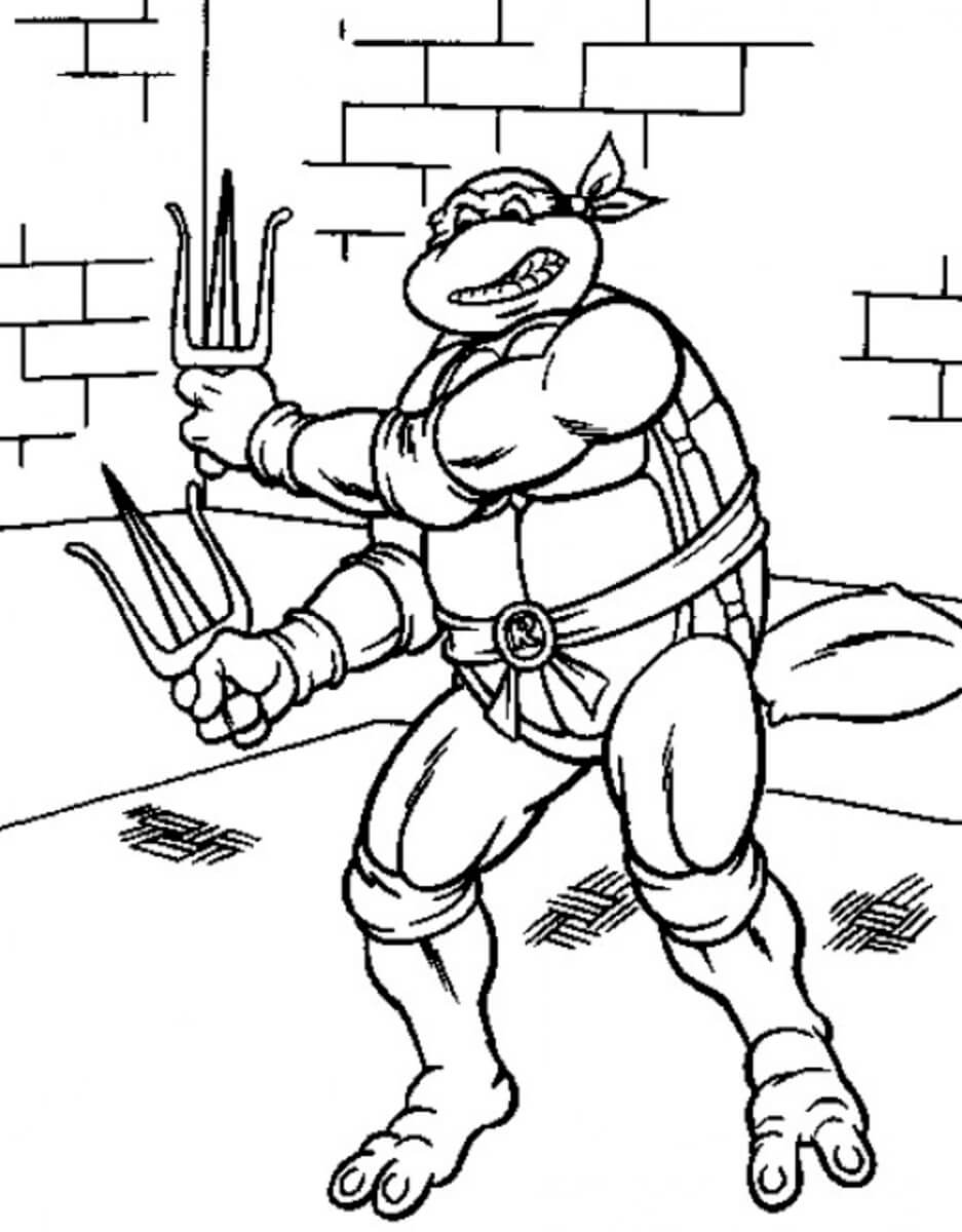 Tortugas Ninja Dibujo para colorir