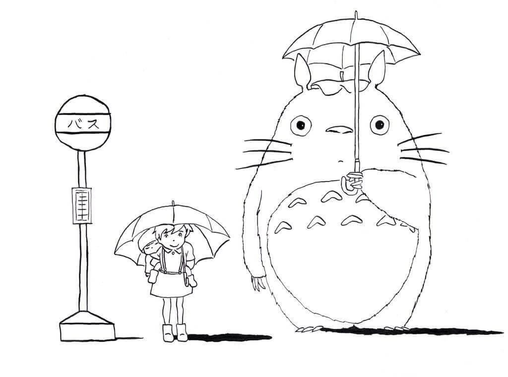 Totoro Amistoso 1 para colorir