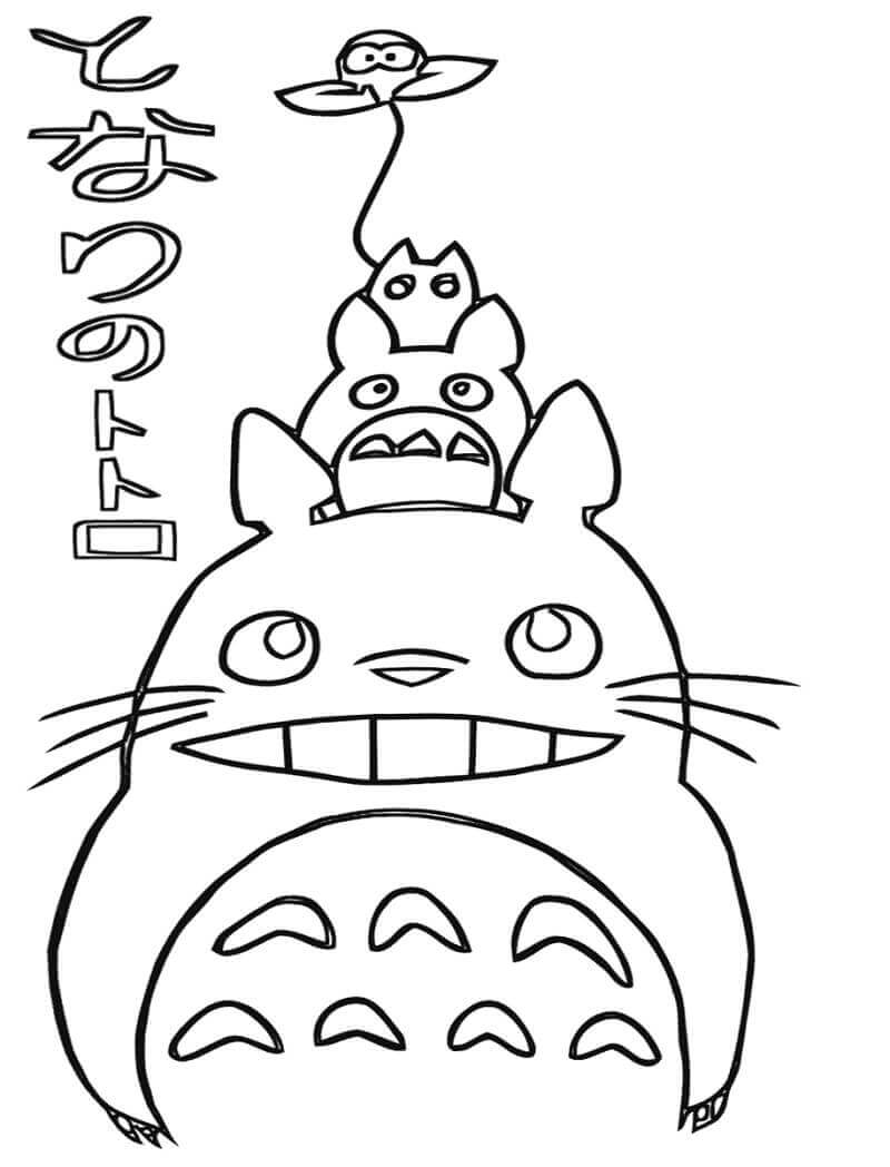 Totoro Amistoso 2 para colorir