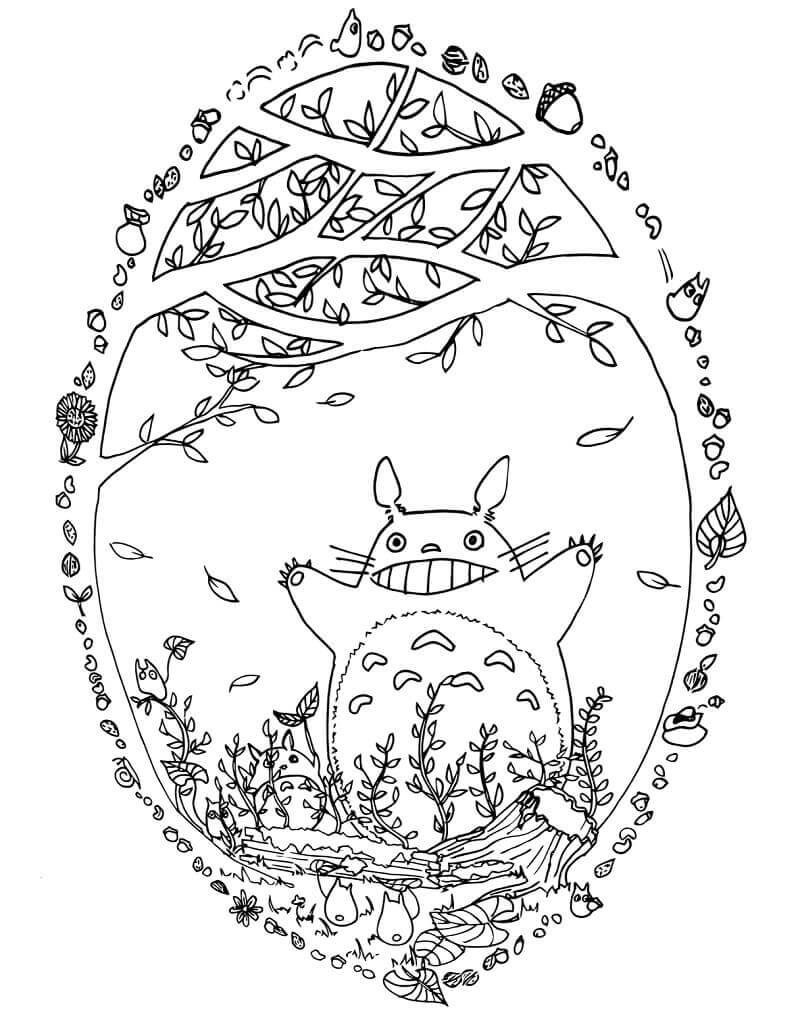 Dibujos de Totoro Amistoso 3 para colorear