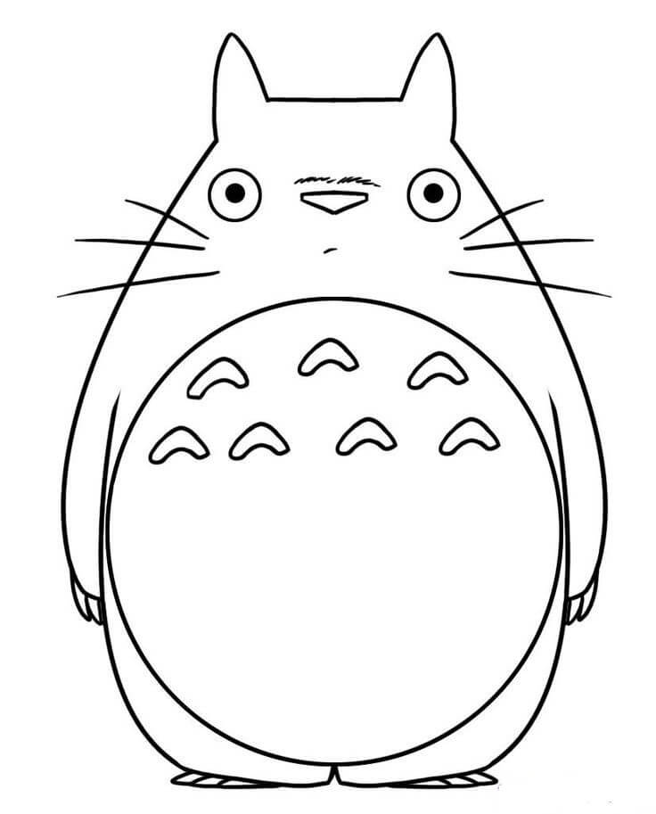 Totoro Gordo Grande para colorir