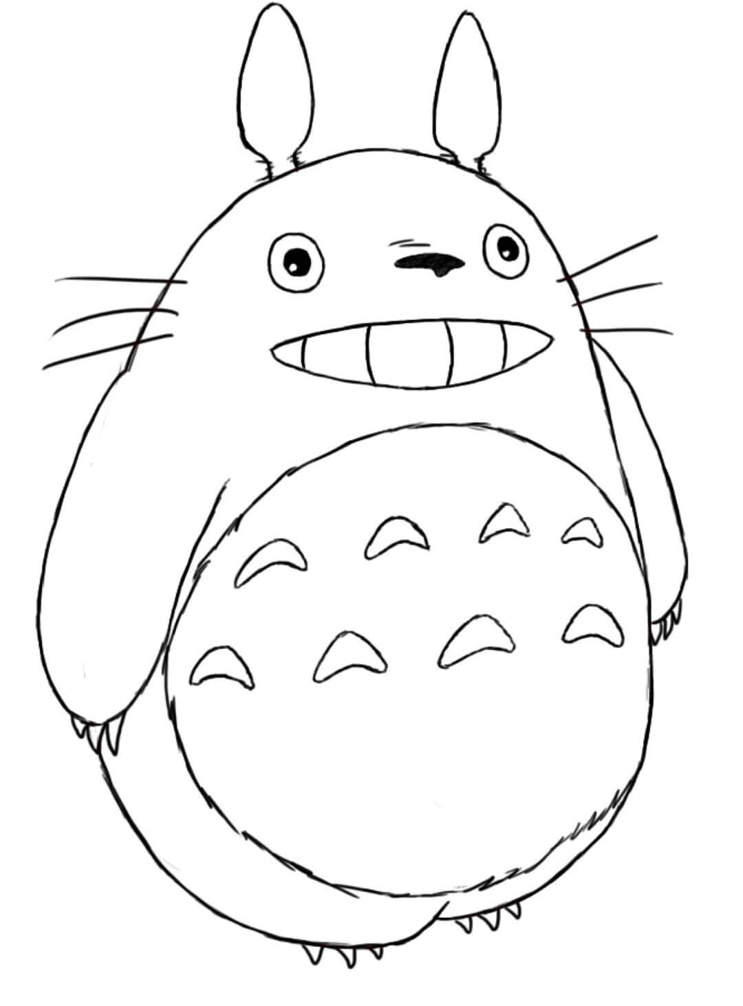 Dibujos de Totoro Sonriendo para colorear