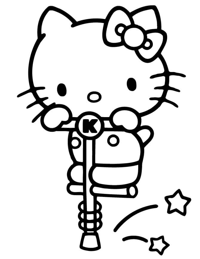 Trabajadora Hello Kitty para colorir