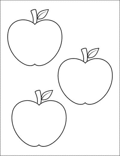 Dibujos de Tres Manzanas para colorear
