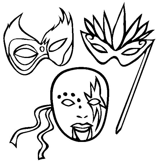Dibujos de Tres Mascaras para colorear