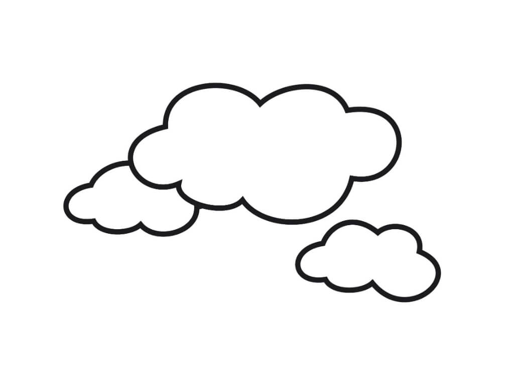 Dibujos de Tres Nubes para colorear