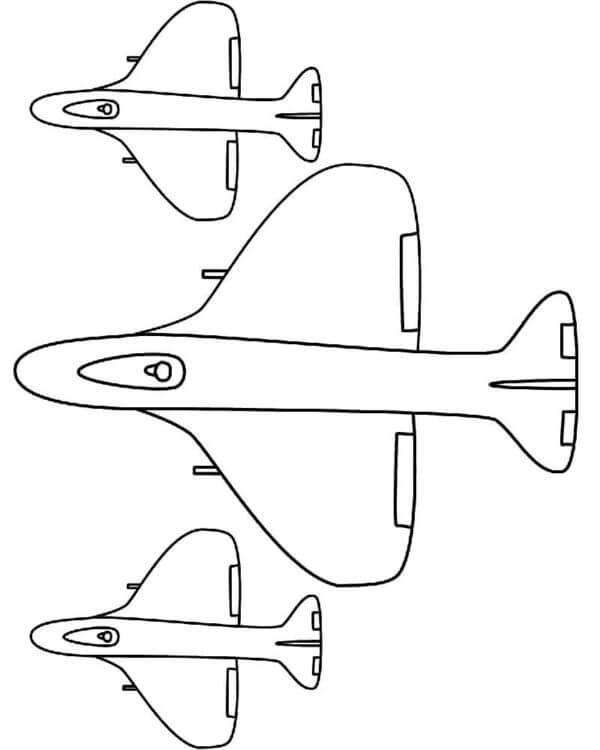 Dibujos de Tres Pequeños Aviones para colorear