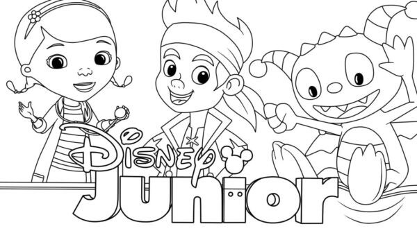 Dibujos de Tres personajes de Disney Junior para colorear