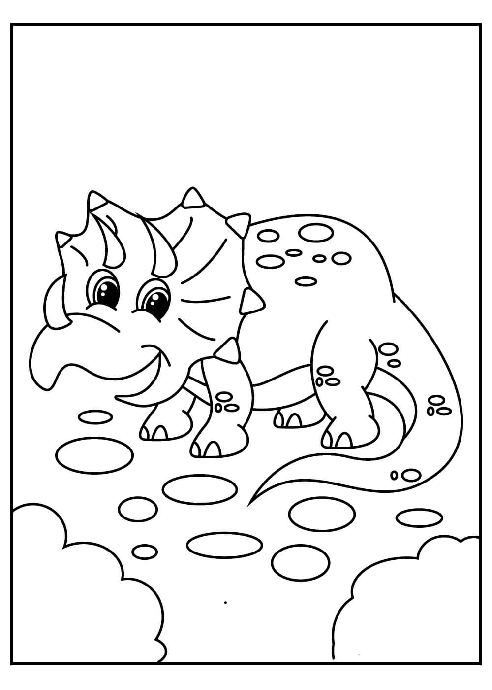 Dibujos de Triceratop Adorable para colorear