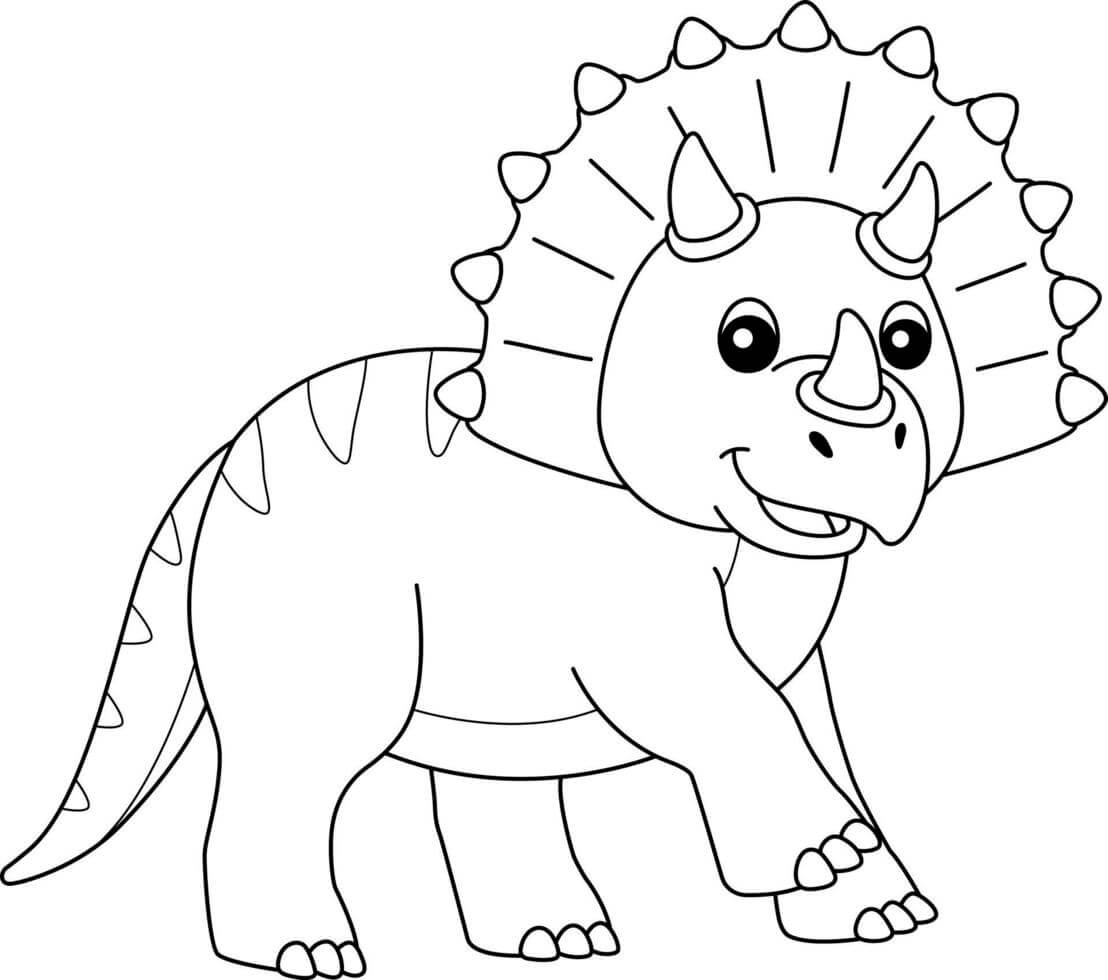 Triceratop Divertido para colorir