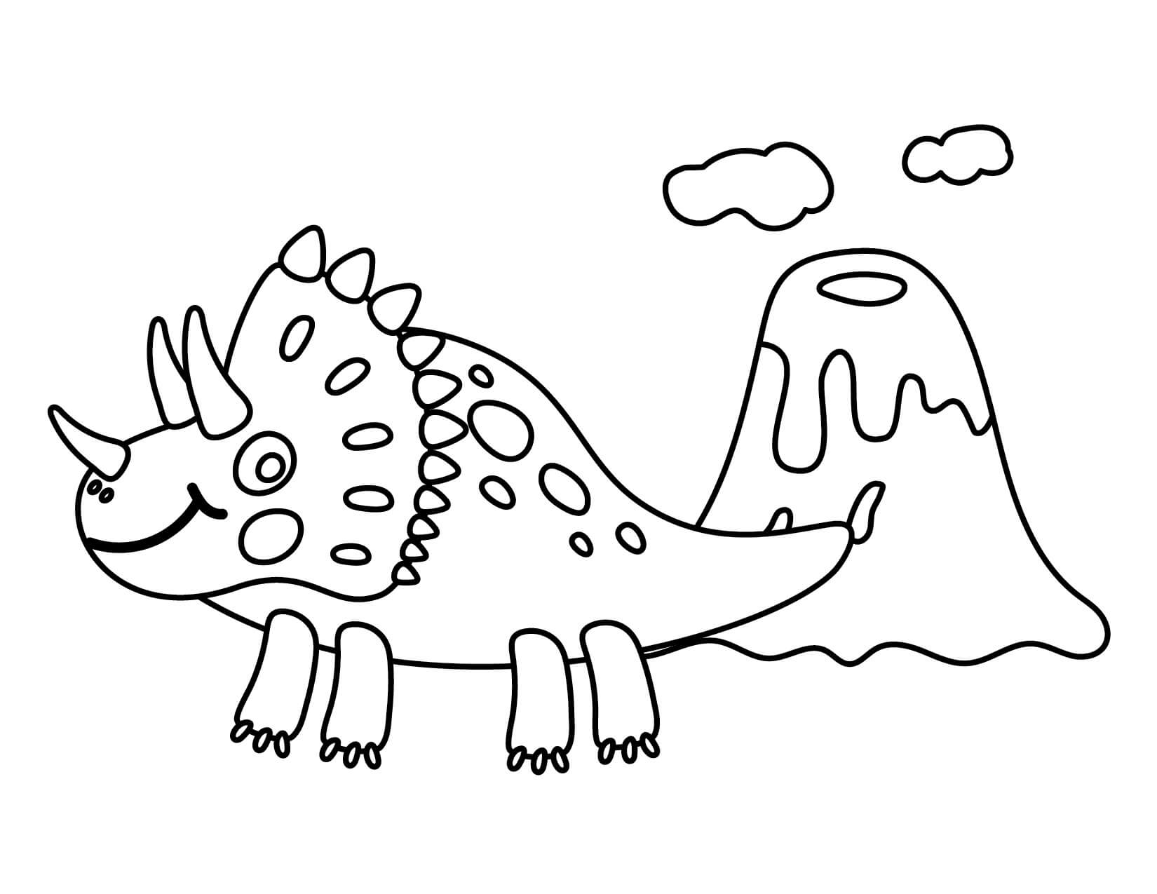 Dibujos de Triceratop Imprimible para colorear