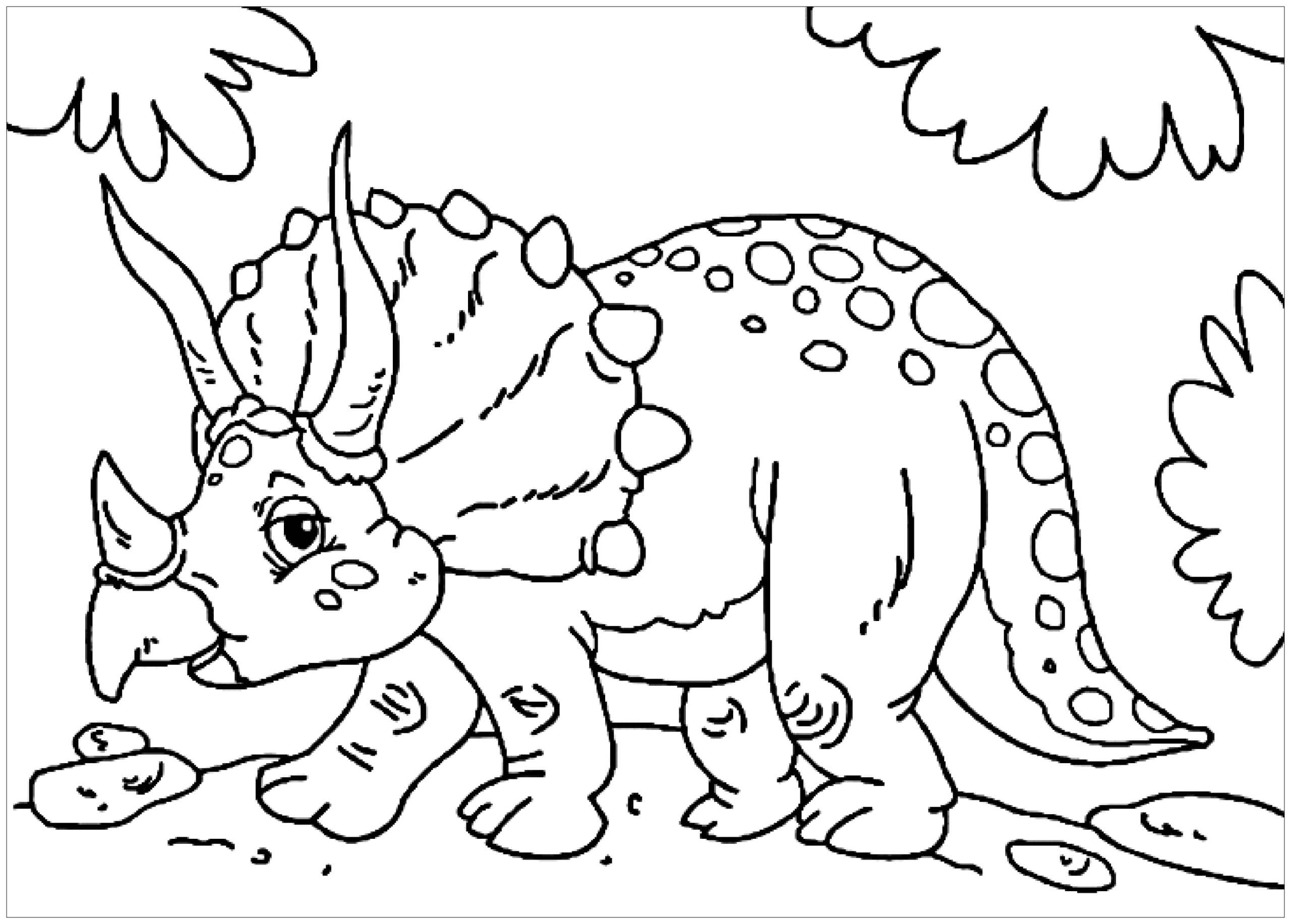 Triceratops Herbívoros para colorir