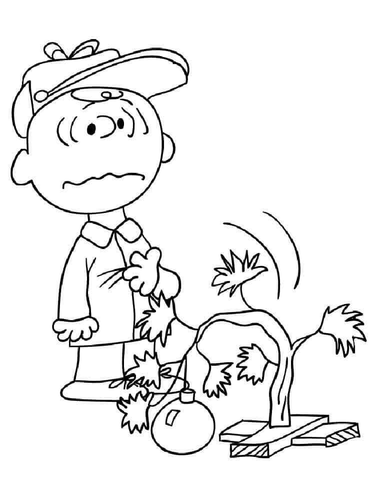 Triste Charlie Brown para colorir