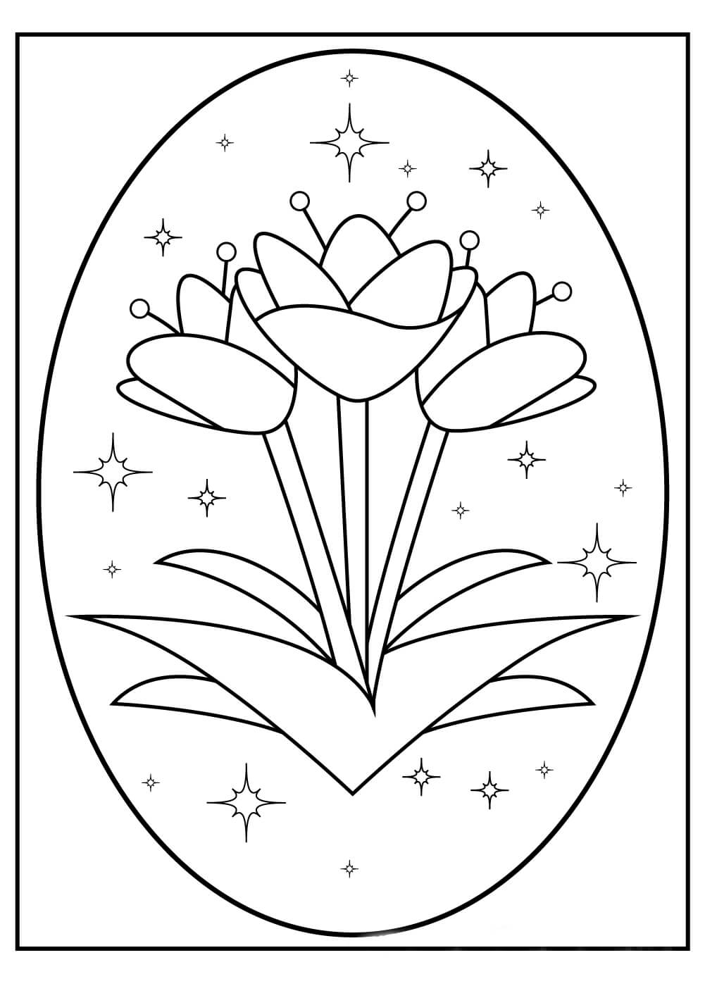 Dibujos de Tulipán en Círculo para colorear