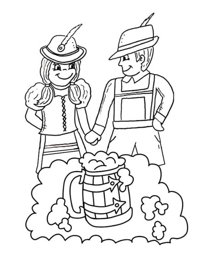 Two Beer Makers Oktoberfest para colorir
