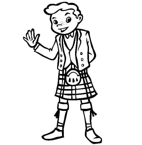 Dibujos de Un Chico Escocés para colorear