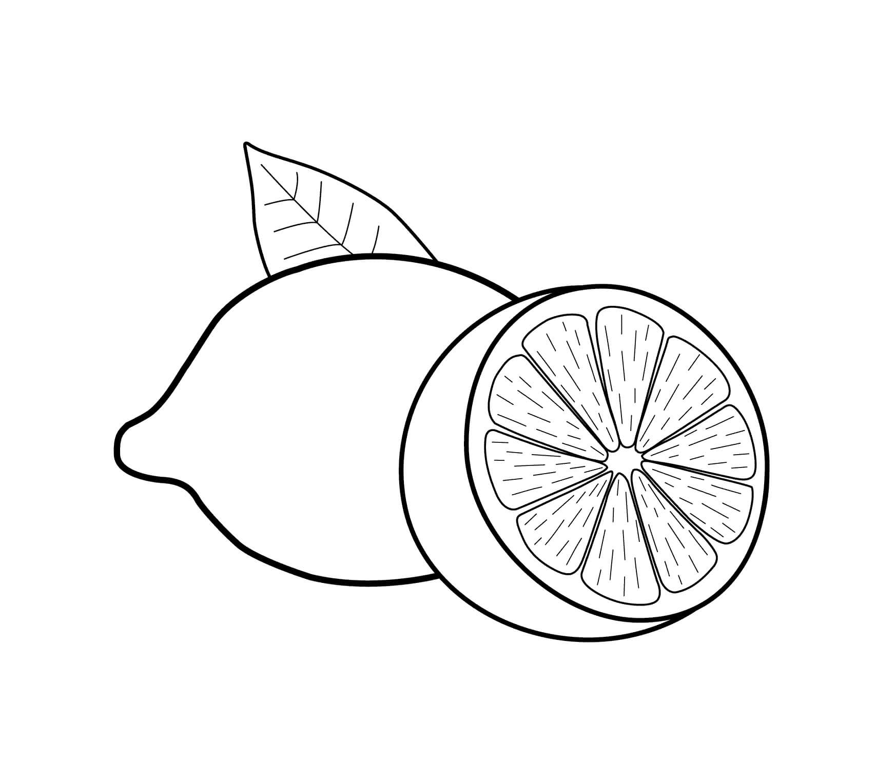 Dibujos de Un Limón y medio Limón para colorear