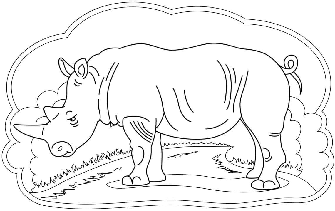 Dibujos de Un Rinoceronte para colorear