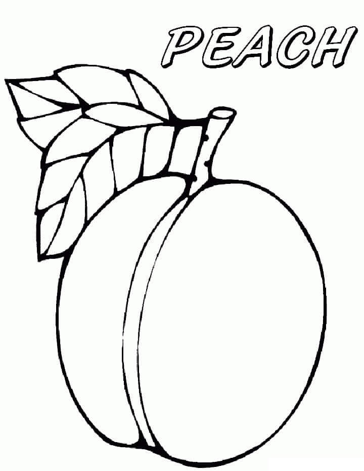 Dibujos de Una Fruta de Durazno para colorear