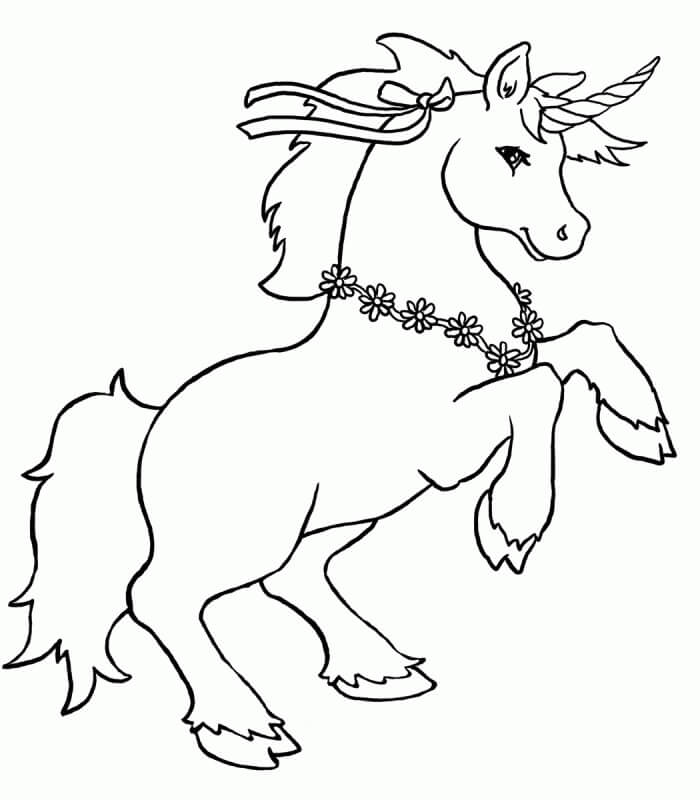 Dibujos de Unicornio con Collar para colorear