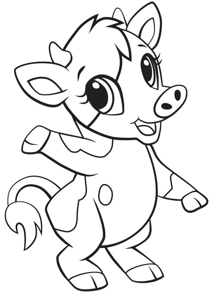 Dibujos de Vaca Bebé para colorear