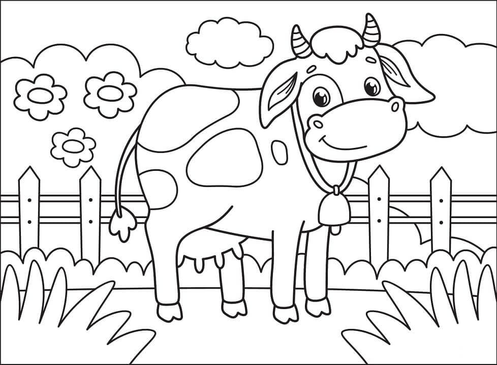 Dibujos de Vaca Feliz para colorear
