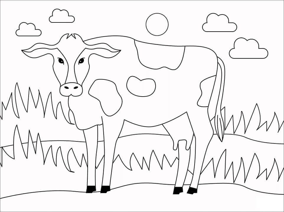 Dibujos de Vaca Simple para colorear