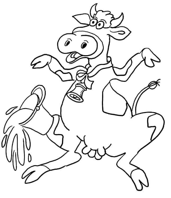 Vaca de Divertidos Dibujos Animados para colorir