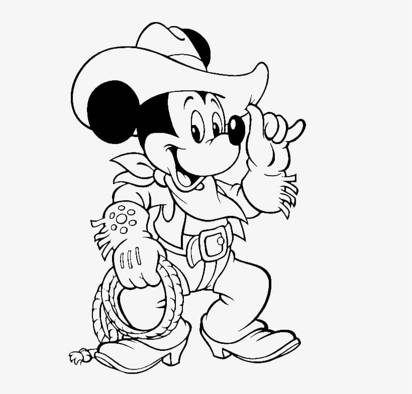 Dibujos de Vaquero De Mickey Mouse para colorear