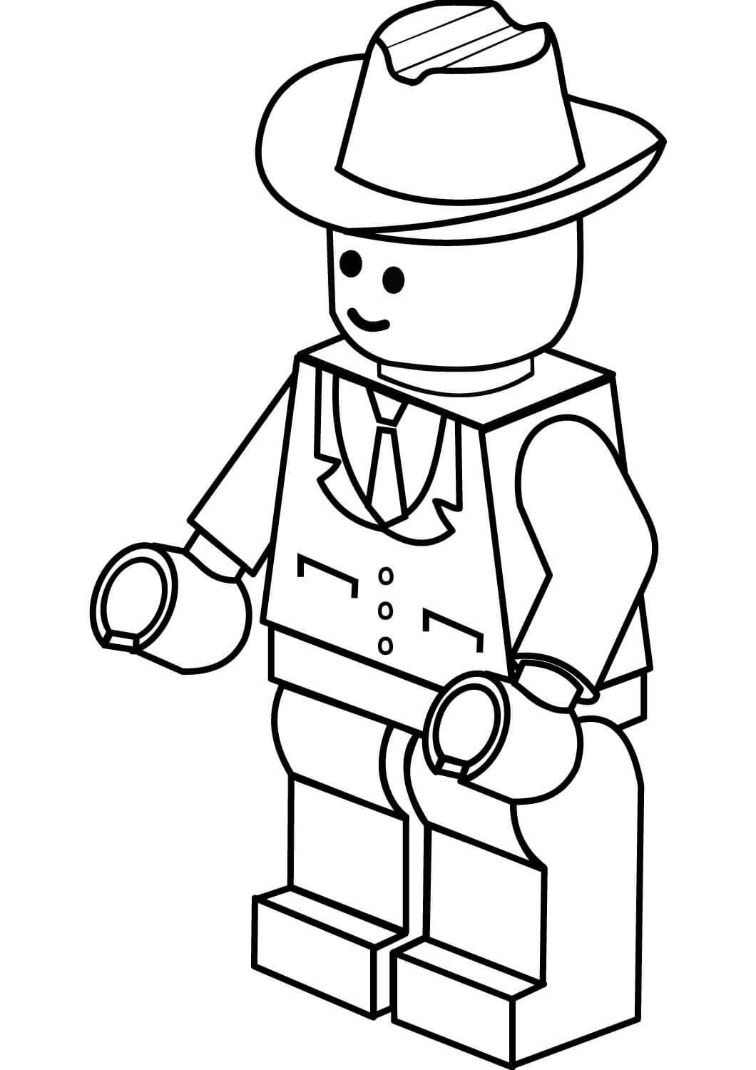 Vaquero de Lego para colorir