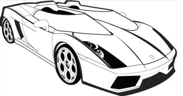 Dibujos de Vector Libre De Lamborghini para colorear