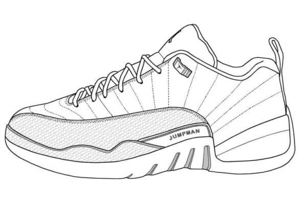 Dibujos de Vector Libre De Zapatos Nike para colorear