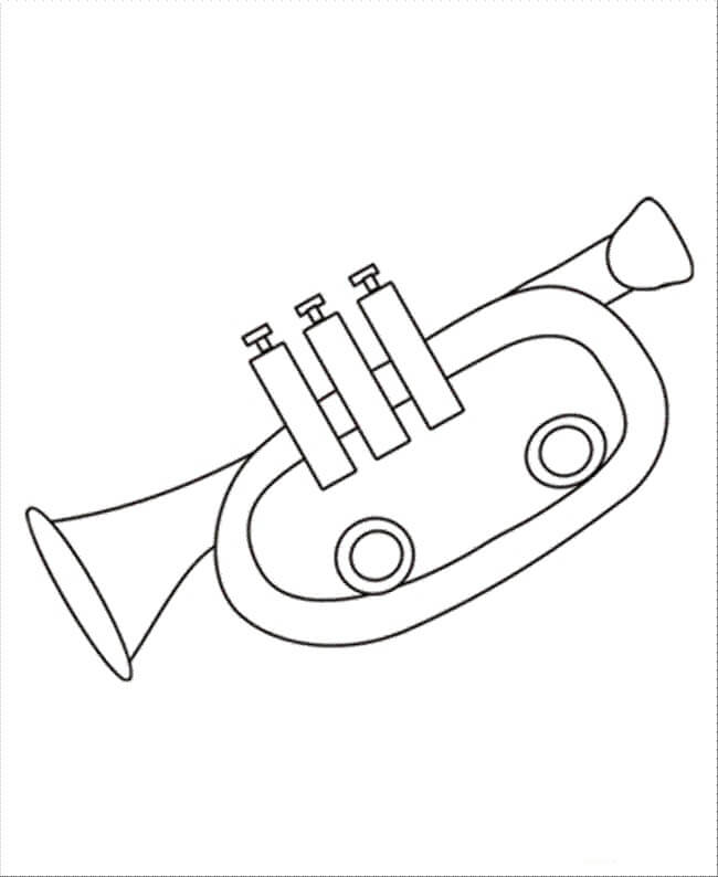 Dibujos de Vector de Trompeta para colorear