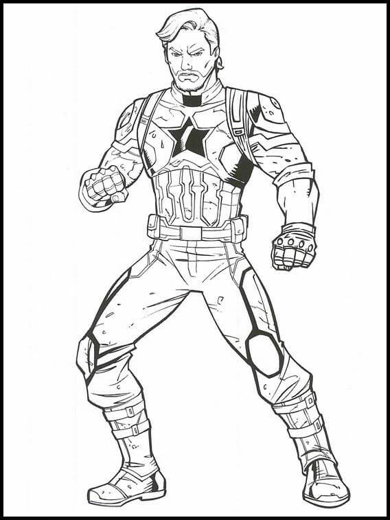 Dibujos de Vengador Endgame Capitán América de Chris Evans para colorear