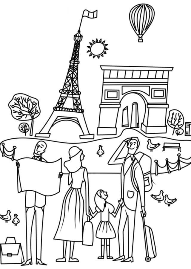 Dibujos de Viajar En Francia para colorear
