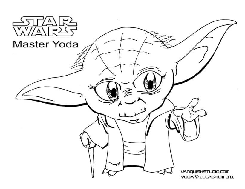 Dibujos de Viejo maestro Yoda para colorear